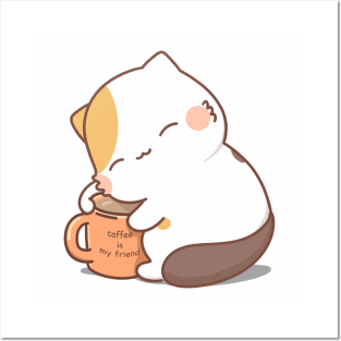 Coffee and muffin cat Posters and Art